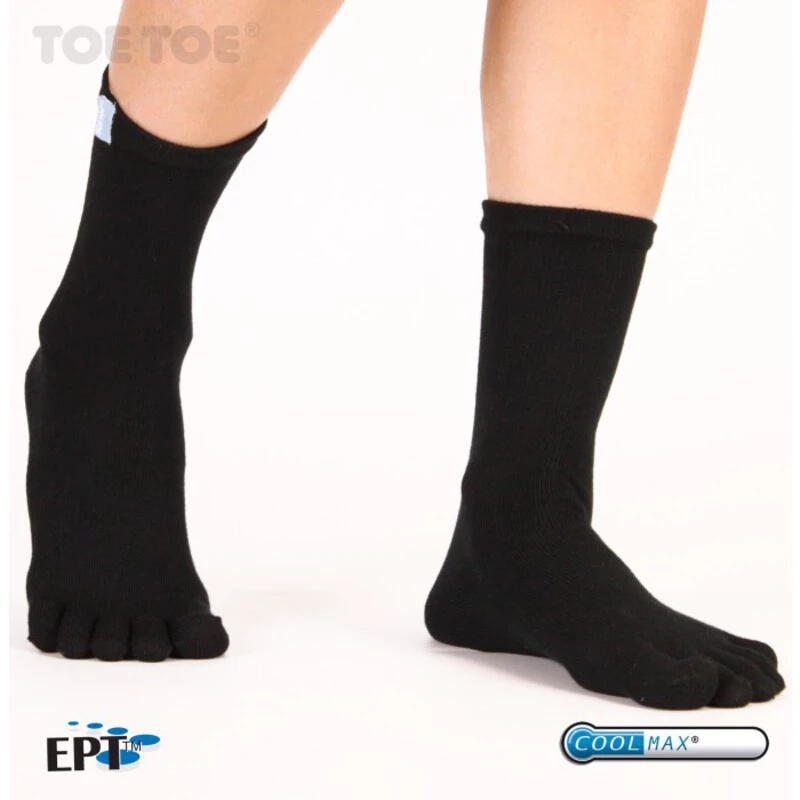 Coolmax Liner Ankle Toe Socks (Black 3 Pack)