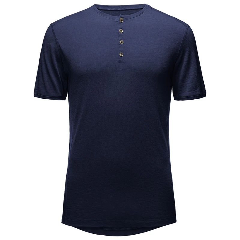 Vulpine Mens Merino Henley (Classic Navy)