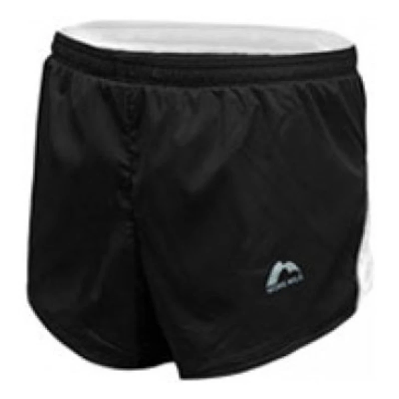 More Mile Mens Race Split Leg Running Shorts (Black/White) Sportpurs