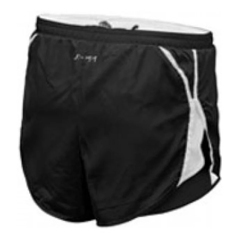 More Mile Mens Race Split Leg Running Shorts (Black/White) Sportpurs