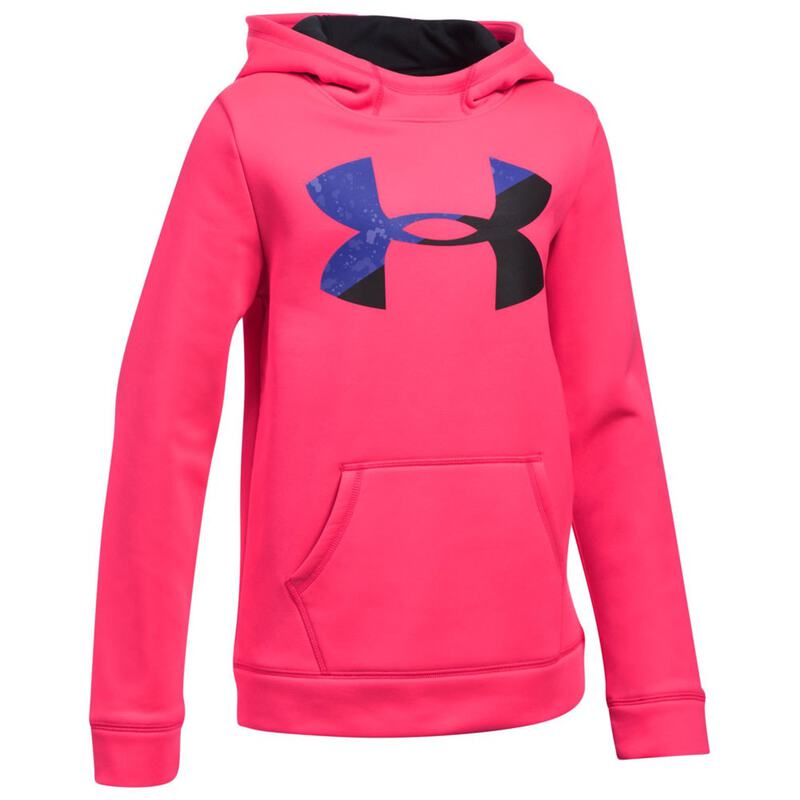 black under armour hoodie with pink logo