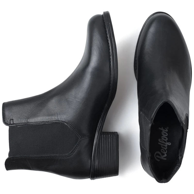 Redfoot Womens Rosary Plain Chelsea Boots Black Sportpursuit