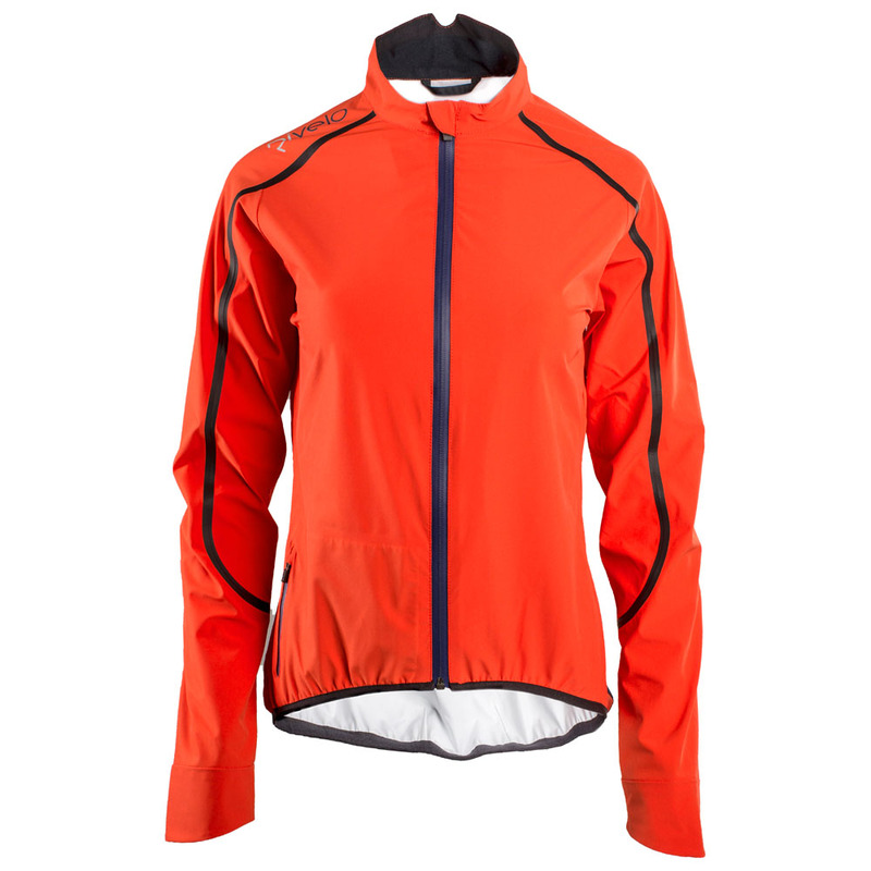 Rivelo Womens Larkstone High Performance Rain Jacket (Orange/Navy) | S