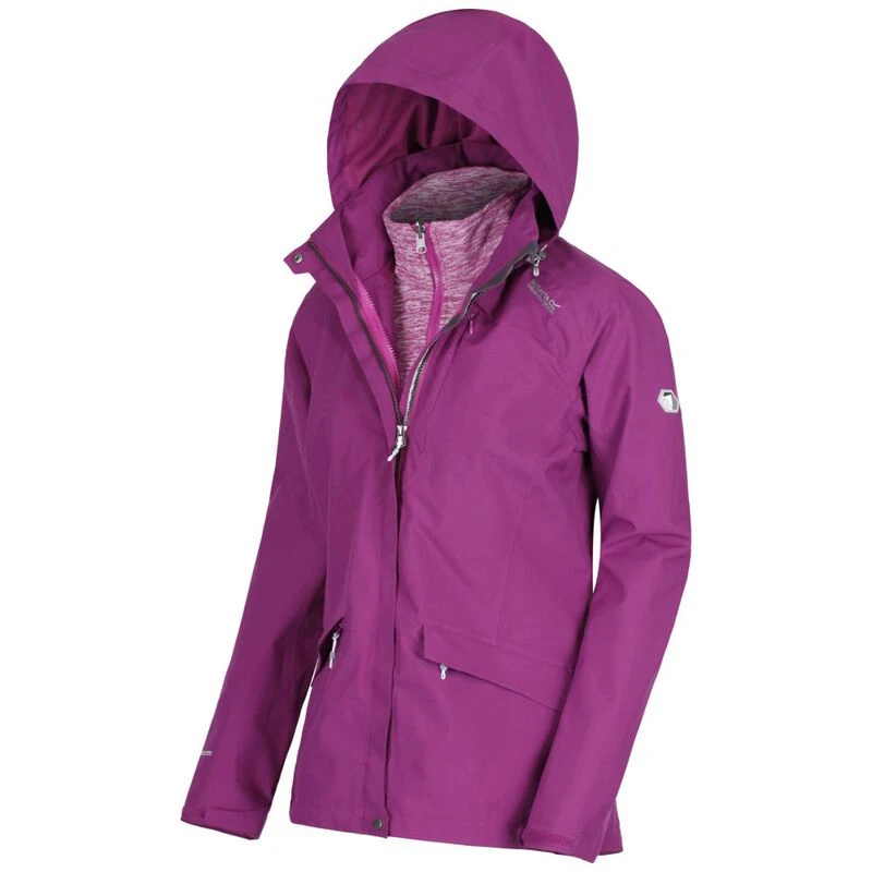 Regatta Womens Calyn II 3 in 1 Jacket Winberry Vivid Violet Sportp