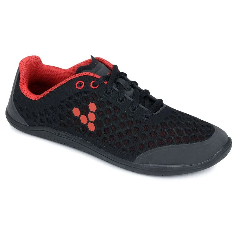Vivobarefoot Mens Stealth 2 Running Shoes Black Red Sportpursuit.c