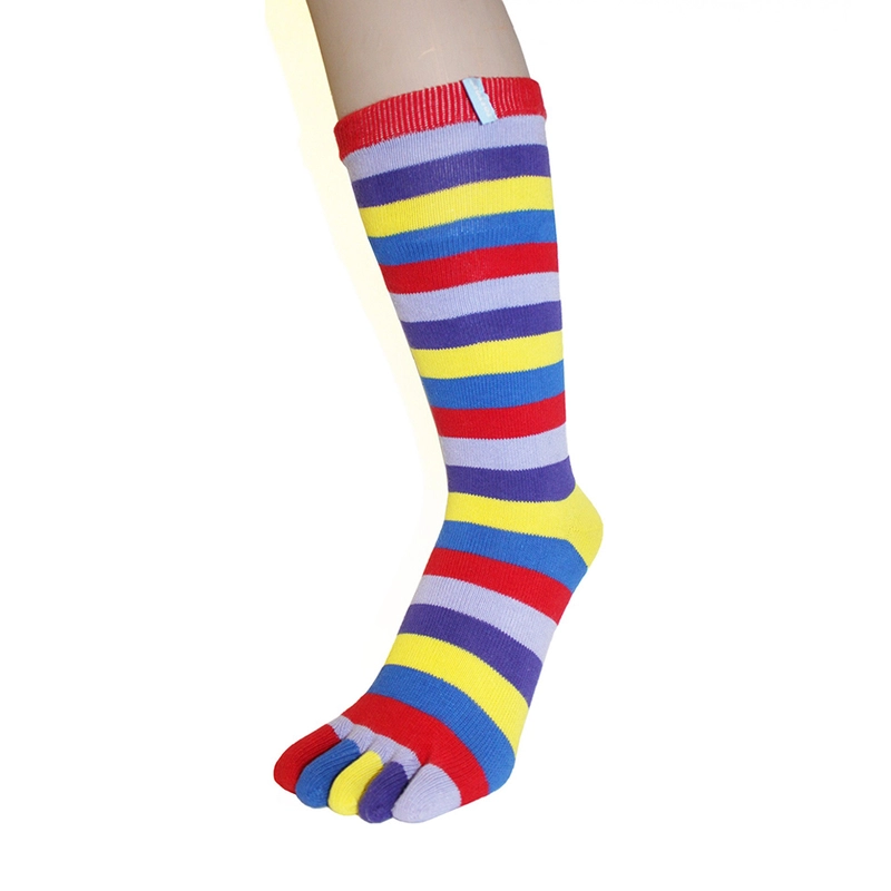 Essential Stripy Toe Socks (Red - 3 Pack)