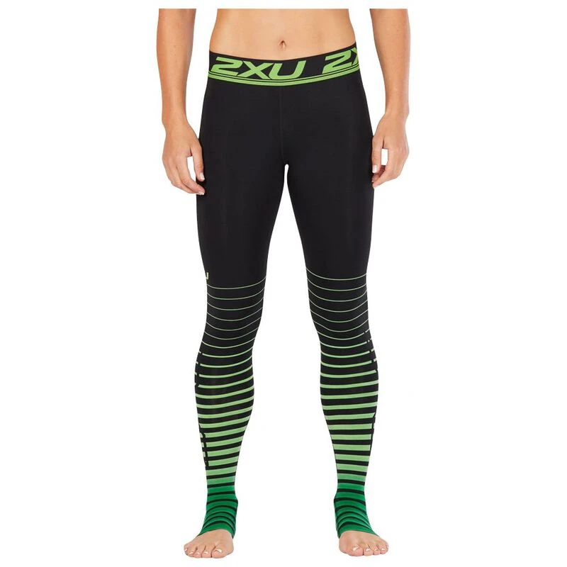 2XU Womens Power Recovery Compression Tights (Black/Green)