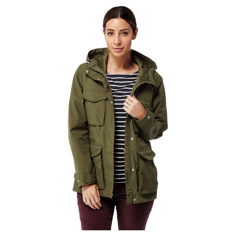 Craghoppers Womens NosiLife Forrester Waterproof Jacket Dark Moss