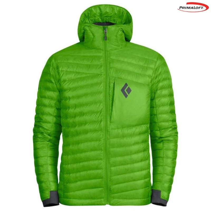 Black Diamond Mens Hot Forge Hooded Jacket Vibrant Green Sportpurs